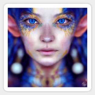 Nambra Sarlen - Portrait of Beautiful Elf Woman Sticker